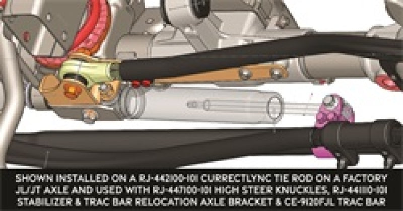 RockJock JL/JT Currectlync High Steer Tie Rod Clamp Bracket RJ-441002-101 RJ-441002-101 Technical Drawing