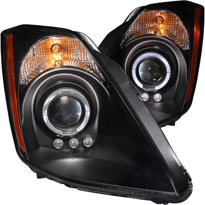 ANZO 2003-2005 Nissan 350Z Projector Headlights w/ Halo Black 121444 121444 Photo - Primary