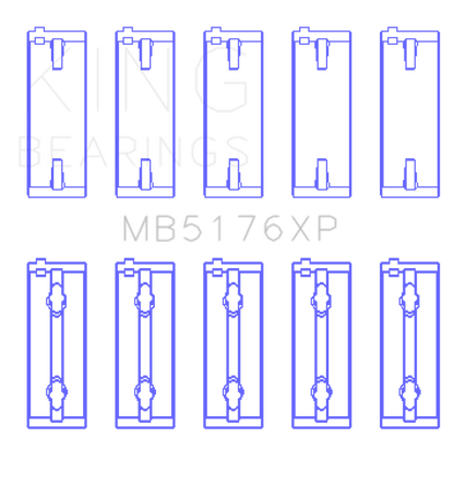 King Engine Bearings King Mitsubishi 4G91/4G92/4G93 16V (Size STD) XP - Series Performance Main Bearing Set MB5176XP MB5176XP Photo - Primary