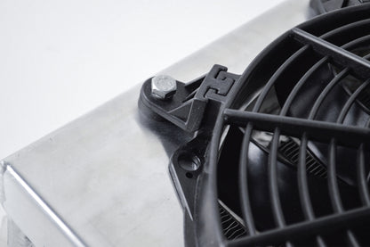 CSF Dual Fluid Bar & Plate HD Oil Cooler w/9in SPAL Fan (1/3 & 2/3 Partition) - 13.8in L x 10in H 8026 8026 Photo - Close Up