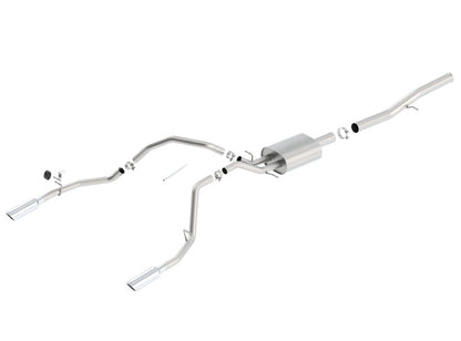 Borla 14 Silv/Sierra 1500 EC Std/CC Short 143.5in WB S-Type Single Split Rear Exit Cat-Back Exhaust 140571 140571 Photo - Primary