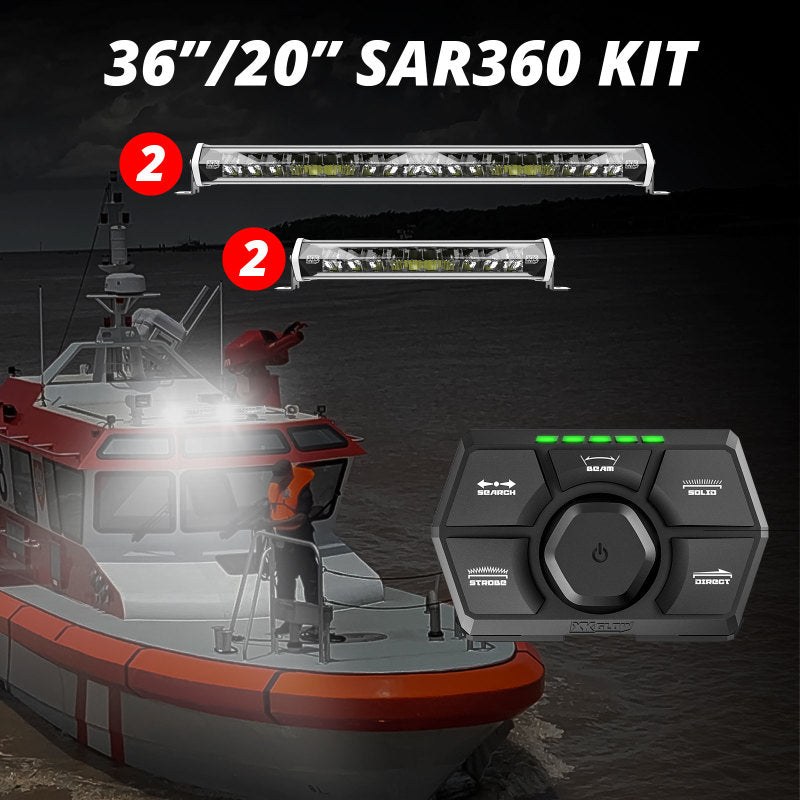 XKGLOW XK Glow SAR360 Light Bar Kit Emergency Search and Rescue Light System White (2)36In (2)20In XK-SAR360-2211W