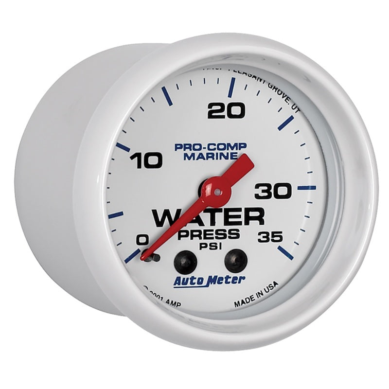 Autometer Marine White 2-1/16in 35 PSI Mechanical Water Pressure Gauge 200772 200772 User 3