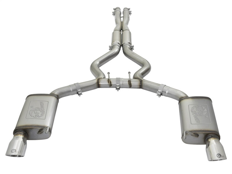 aFe MACHForce XP 3in Sport Tone Cat-Back Exhausts w/ Polished Tips 15-17 Ford Mustang V6/V8 49-33087-P 49-33087-P Photo - Unmounted