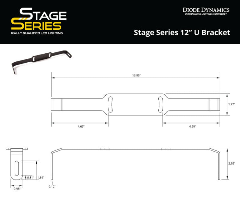 Diode Dynamics Stage Series 12 In U Bracket (Single) DD6002S DD6002S User 5