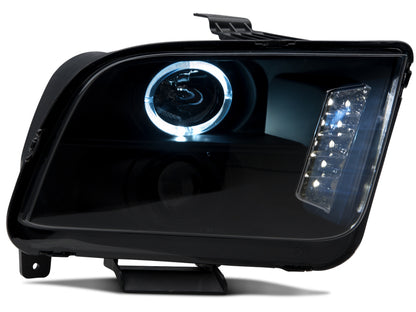 Raxiom 05-09 Ford Mustang w/ Halogen LED Halo Prjctr Headlights-Blk Hsng(Smoked Lens Exclude GT500) 49128 49128 Photo - Close Up