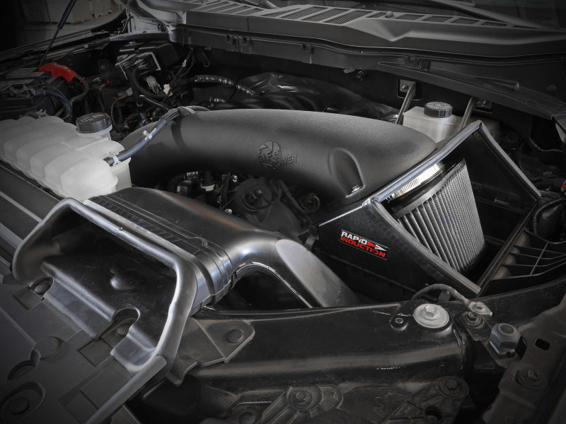 aFe Rapid Induction Cold Air Intake System w/Pro DRY S Filter 2021+ Ford F-150 V8-5.0L 52-10012D 52-10012D Photo - Mounted