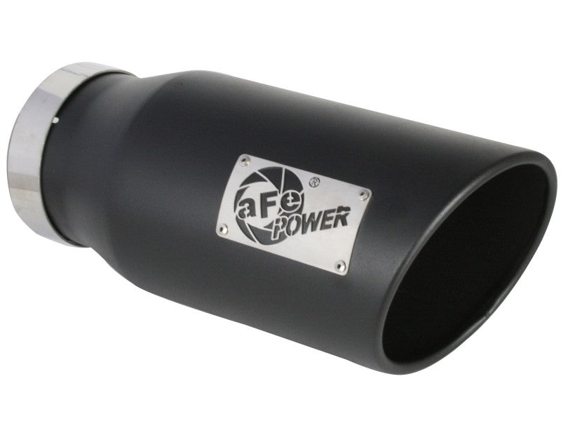 aFe Large Bore-HD 5in 409SS DPF-Back Exhaust System w/Black Tip 19-20 Ram Diesel Trucks L6-6.7L (td) 49-42075-B 49-42075-B Photo - Close Up