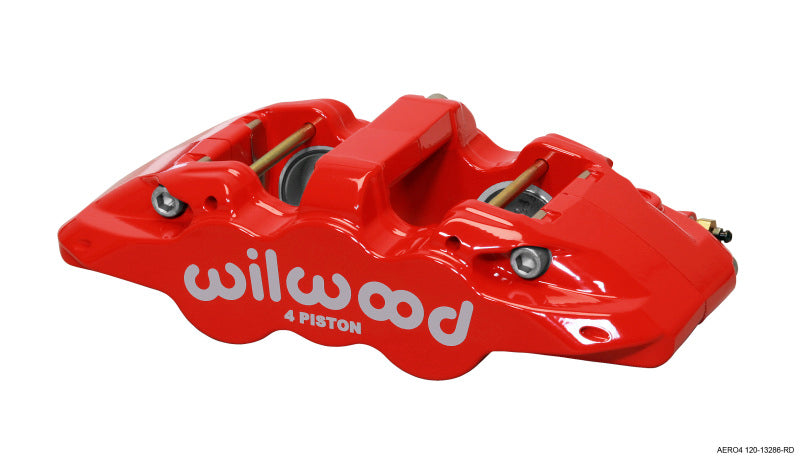 Wilwood Caliper-Aero4-L/H - Red 1.88/1.62in Pistons 1.25in Disc 120-13286-RD 120-13286-RD Photo - Primary