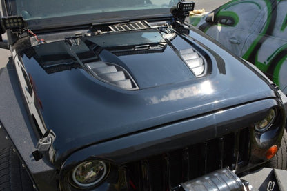 DV8 Offroad 07-18 Jeep Wrangler JK Rubicon 10th Anniversary Replica Hood HDMB07-TA HDMB07-TA Photo - Close Up