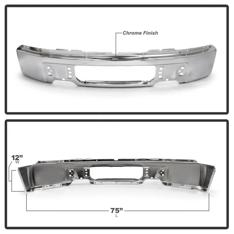 Spyder Ford F150 09-14 w/o Fog Light Hole Front Bumper - Chrome (OEM # 9L3Z17757A) 9948473 9948473 Photo - Unmounted
