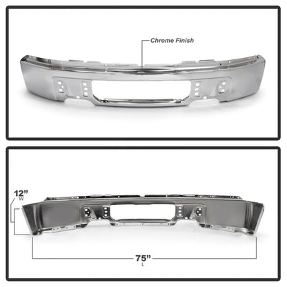 Spyder Ford F150 09-14 w/o Fog Light Hole Front Bumper - Chrome (OEM # 9L3Z17757A) 9948473 9948473 Photo - Unmounted