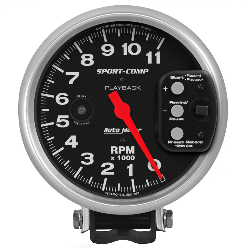 Autometer 5" Pedestal Playback Tachometer, 0-11,000 Rpm, Sport-Comp 3967 Photo - Primary
