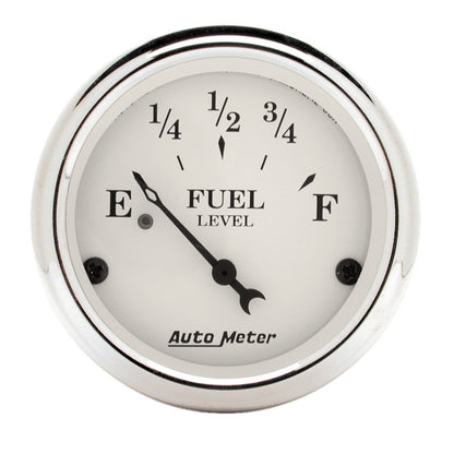 Autometer Gauge, Fuel Level, 2 1/16", 240E to 33F, Elec, Old Tyme White 1606 Photo - Primary