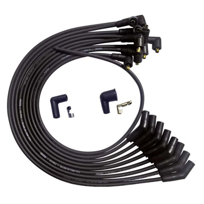 Moroso SB Ford 351W Unsleeved 135 Deg Plug End Non-HEI Ultra Spark Plug Wire Set - Black 51073 51073 User 1