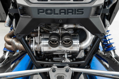 MBRP 22-23 Polaris RZR Pro R Single Slip-on Dual Outlet Performance Series AT-9533PT AT-9533PT Photo - Mounted