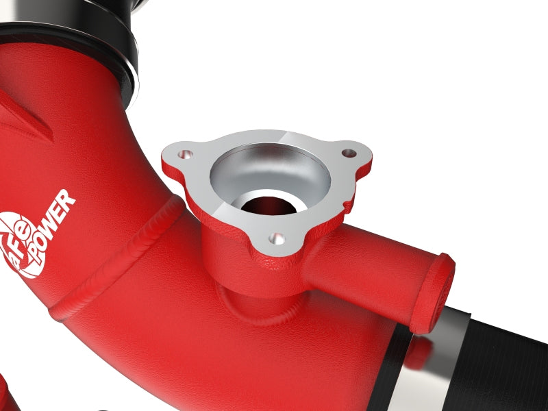 aFe 2022 Toyota Land Cruiser (J300) V6-3.5L (tt) BladeRunner 2.5in Aluminum Hot Charge Pipe - Red 46-20558-R 46-20558-R Photo - Close Up