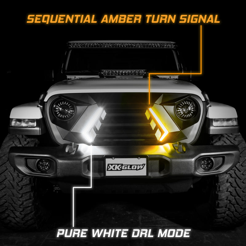 XKGLOW XK Glow JL Wrangler & Gladiator JT XKCHROME LED Grill Kit (Dual Mode) XK-GRILL-JL1-DM XK-GRILL-JL1-DM User 1