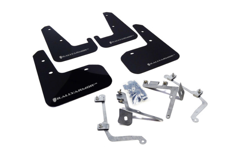 Rally Armor 2011-14 STI & WRX Sedan Mud flap Silver Logo MF19-UR-BLK/SIL Photo - Primary