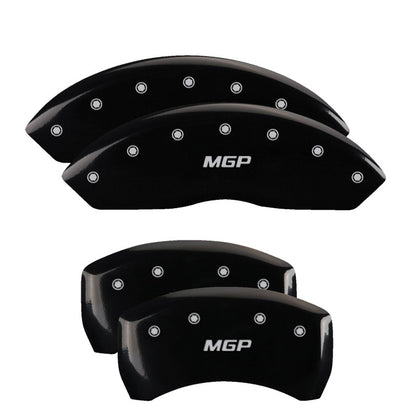 MGP 4 Caliper Covers Engraved Front & Rear MGP Black Finish Silver Char 2014 Toyota Tundra 16240SMGPBK 16240SMGPBK Photo - Primary