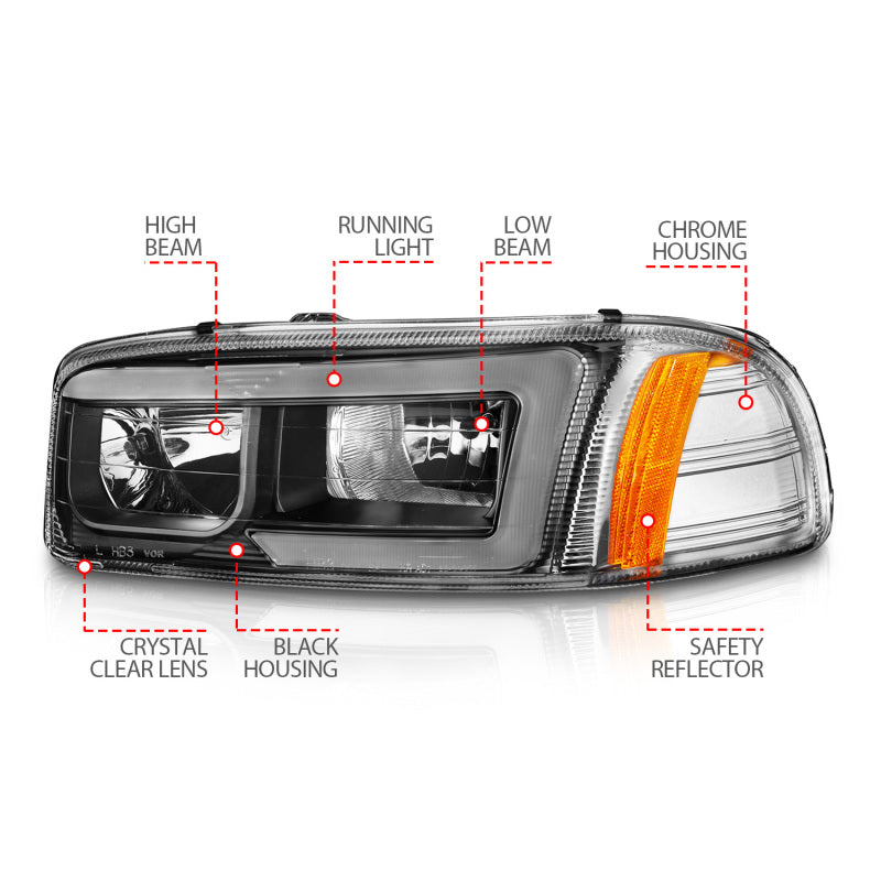 Anzo 99-17 GMC Sierra/Denali Headlights Black Amber (w/C Light Bars) 111522 111522 User 3