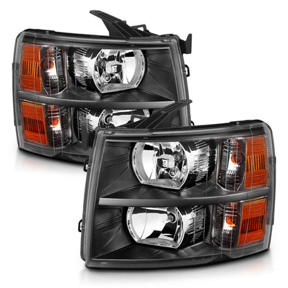 Anzo Chevy Silverado 07-13 Crystal Headlight Black Amber 111393 Photo - Primary