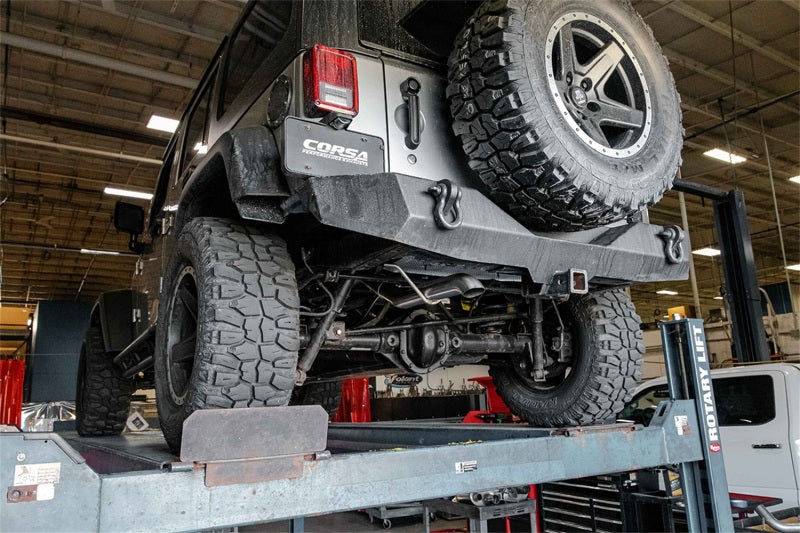 Corsa 12-18 Jeep Wrangler JKU 3.6L Sport 2.75in Cat-Back Exhaust w/ Turn Down Tip 21121 21121 Photo - Mounted