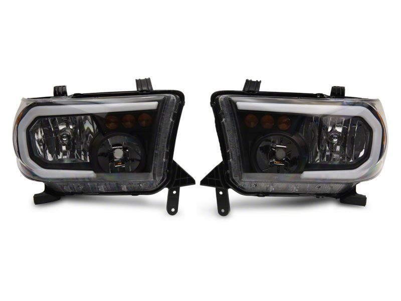 Raxiom 07-13 Toyota Tundra Axial Series Headlights w/ LED Bar- Blk Housing (Clear Lens) TU16004 TU16004 Photo - Close Up