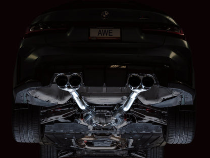 AWE Tuning AWE Track Edition Catback Exhaust for BMW G8X M3/M4 - Chrome Silver Tips 3020-43482 3020-43482 Photo - Mounted