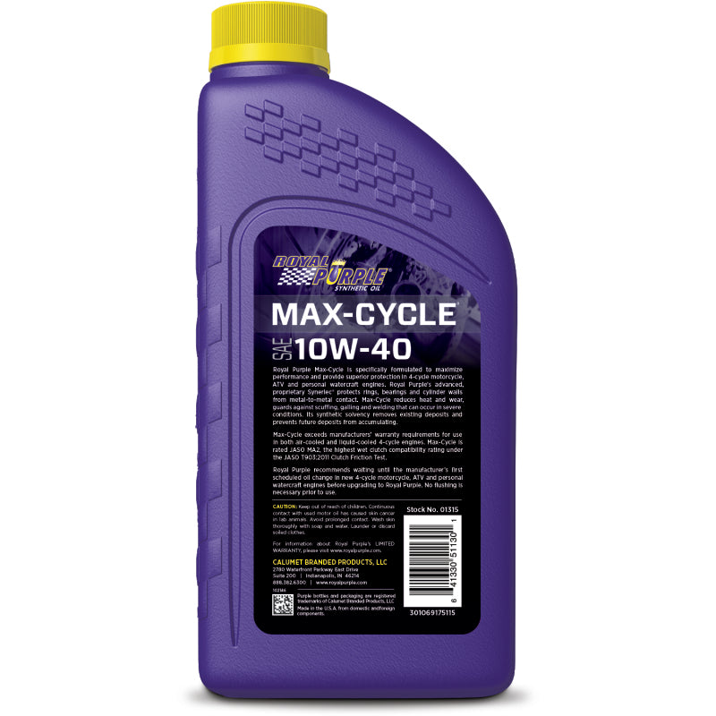 Royal Purple Max Cycle Motorcycle Oil; 20W-50/10W-40 - 6 pack 06315 User 1