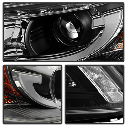 Spyder Honda Accord 2013-2015 4DR Projector Headlights Light Bar DRL Black PRO-YD-HA13-LBDRL-BK 5080530 5080530 User 1