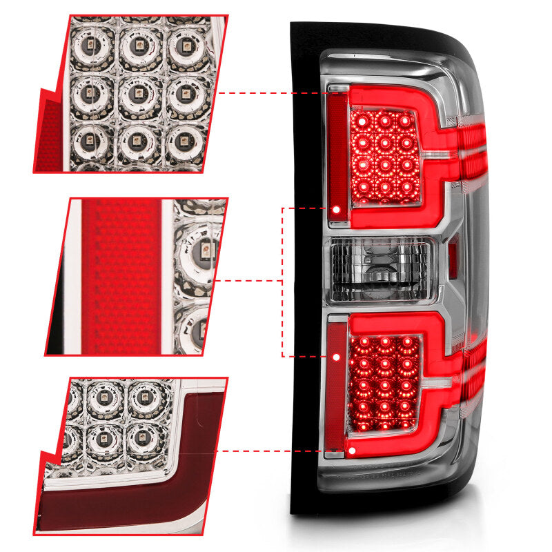 ANZO 2014-2018 Chevy Silverado 1500 LED Taillights Chrome 311291 311291 Photo - Close Up