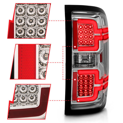 ANZO 2014-2018 Chevy Silverado 1500 LED Taillights Chrome 311291 311291 Photo - Close Up