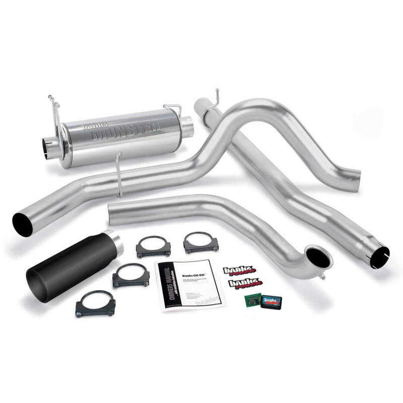 Banks Power 01-03 Ford 7.3L w/Cat Conv Git-Kit - SS Single Exhaust w/ Black Tip 47513-B 47513-B Photo - Primary