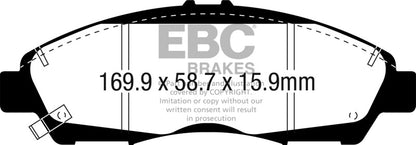 EBC 2017+ GMC Acadia (2nd Gen) 2.5L Greenstuff Front Brake Pads DP63063 DP63063 Photo - Primary