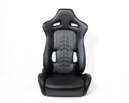 NRG "The Arrow"  Sports Vinyl Seat Black w/ Black Stitch plus Pressed RSC-810BK L/R User 1