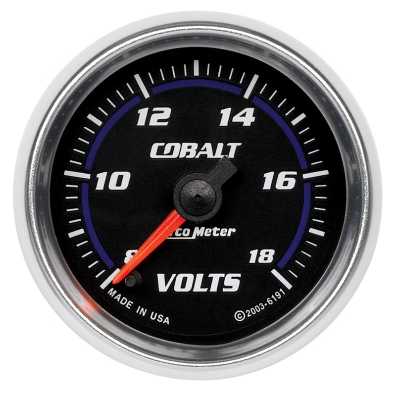 Autometer 2-1/16" Voltmeter, 8-18V, Digital Stepper Motor, Cobalt 6191 Photo - Primary