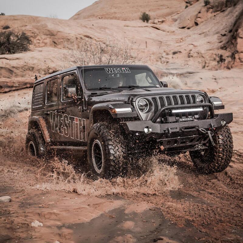 Westin WJ2 Full Width Front Bumper w/Bull Bar 59-80115 Photo - Mounted