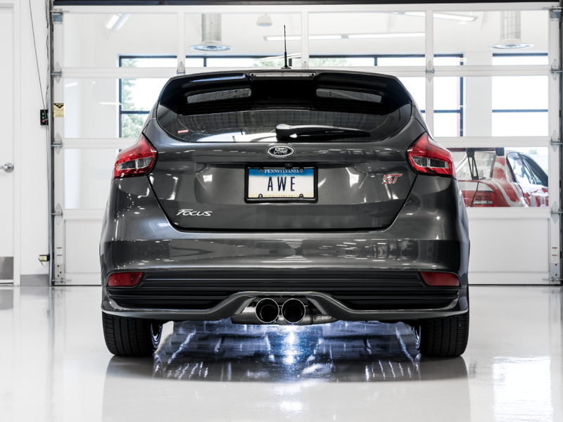 AWE Tuning Ford Focus ST Touring Edition Cat-back Exhaust - Non-Resonated - Diamond Black Tips 3015-33092 3015-33092 Photo - Mounted