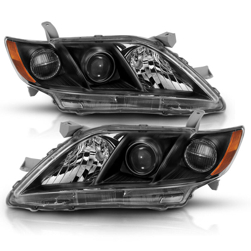 ANZO 2007-2011 Toyota Camry Projector Headlight Black Amber 121539 121539 Photo - Primary