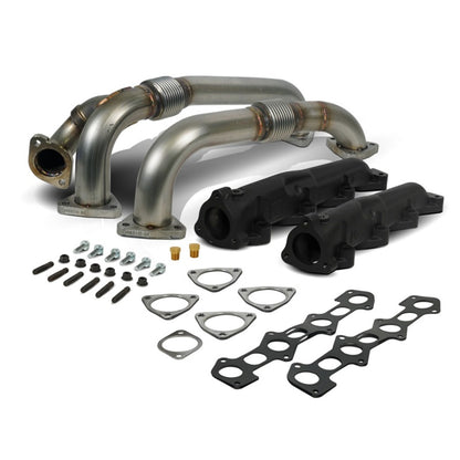 BD Diesel 08-10 Ford F-250/F-350/F-450/F-550 Powerstroke 6.4L Up Pipes Kit w/Manifold Set 1041484 1041484 Photo - Unmounted