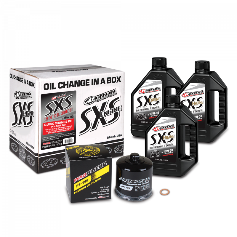 Maxima SxS Quick Change Kit 10W-50 Synthetic w/ Black Filter 90-219013