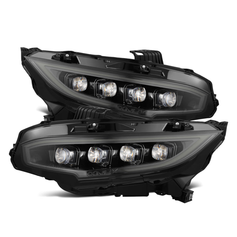 AlphaRex 16-21 Honda Civic NOVA-Series LED Proj Headlights Alpha-Black w/Actv Lgt & Seq.Sig / SB DRL 880492 880492 Photo - Primary