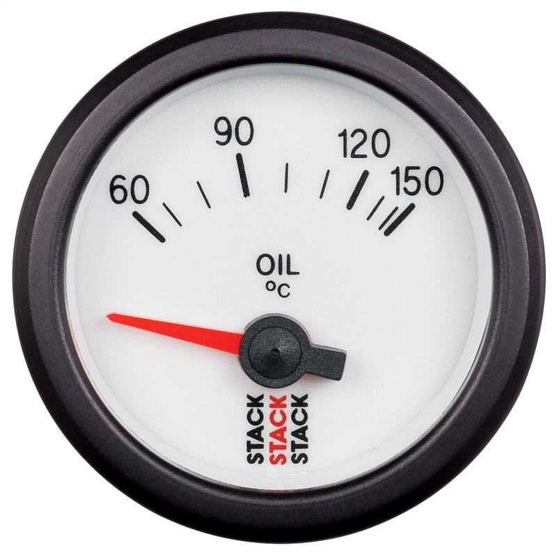 Autometer Stack 52mm 60-150 Deg C M10 Male Electric Oil Temp Gauge - White ST3259 ST3259 Photo - Primary