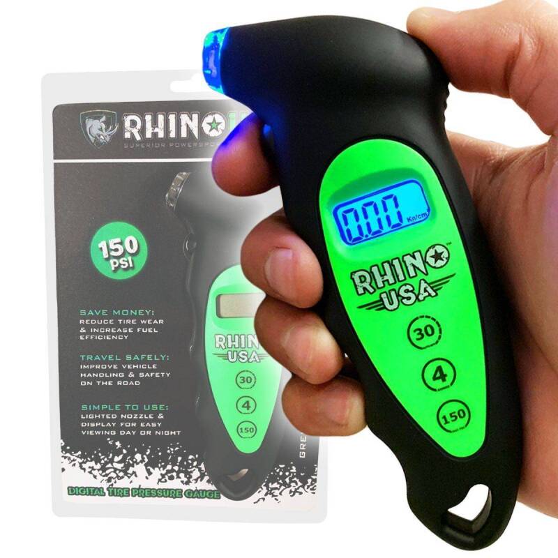 Rhino USA Digital Tire Pressure Gauge 150 Psi (Green) RGAUGE-DIGITAL RGAUGE-DIGITAL Photo - Primary