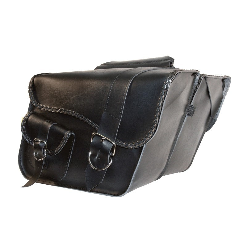 Willie & Max Universal Ranger Braided Large Slant Saddlebags (16 in L x 11 in W x 6.5 in H) - Black 58750-20 58750-20 User 1