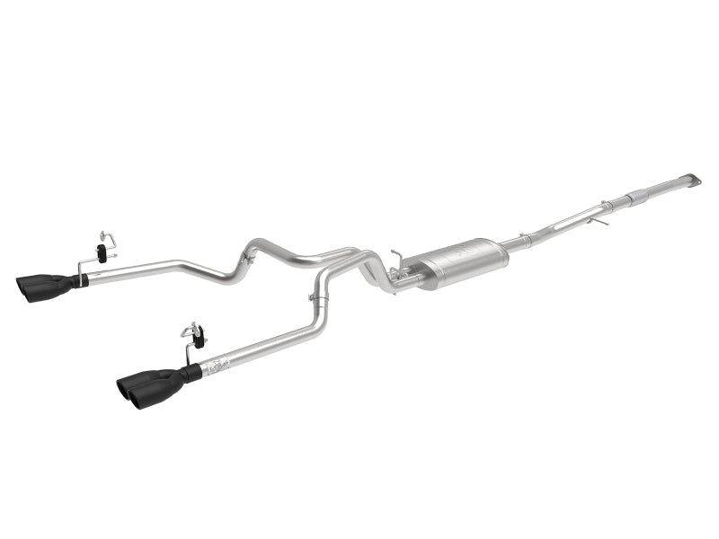 aFe Vulcan Series 3-2.5in 304SS Exhaust Cat-Back w/Blk Tips 2019 GM Silverado/Sierra 1500 L4-2.7L(t) 49-34110-B 49-34110-B Photo - Primary