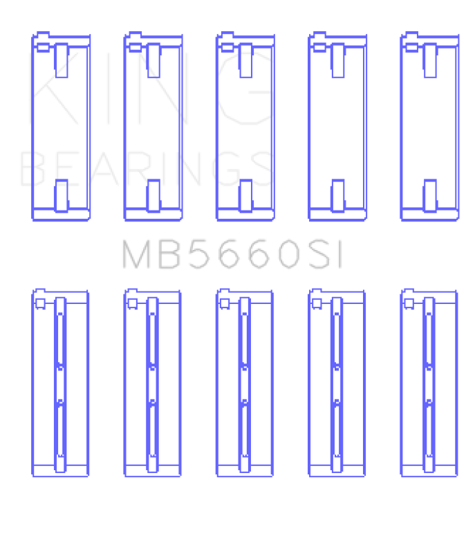 King Engine Bearings Audi/VW Bbz/CAxa/CAva/Azd (Size +0.50mm) Main Bearing Set MB5660SI0.5 MB5660SI0.5 Photo - Primary