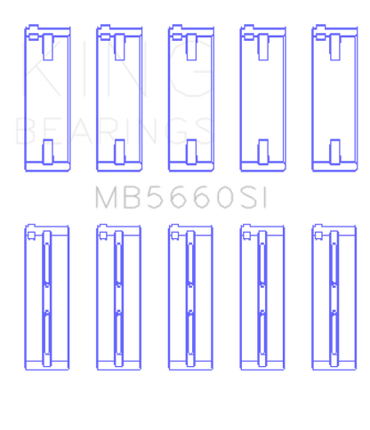 King Engine Bearings Audi/VW Bbz/CAxa/CAva/Azd (Size +0.50mm) Main Bearing Set MB5660SI0.5 MB5660SI0.5 Photo - Primary