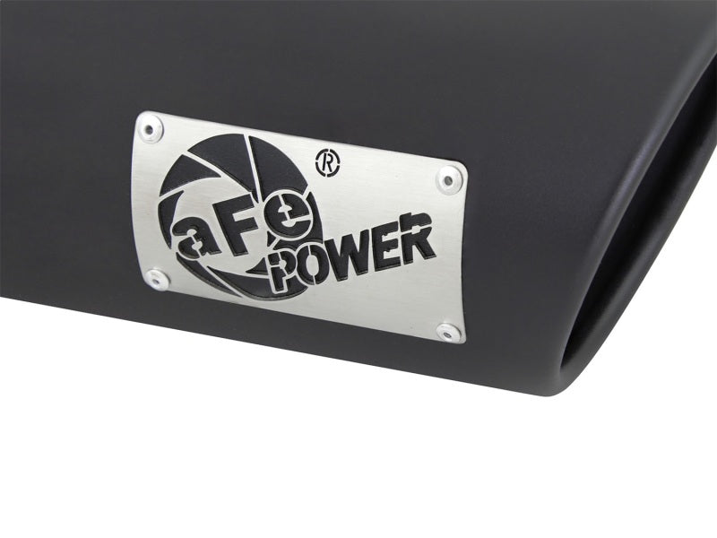 aFe MACH Force-Xp 3in 409 Stainless Steel Exhaust Tip Black - 3in In x 4in 49T30401-B09 Photo - Unmounted